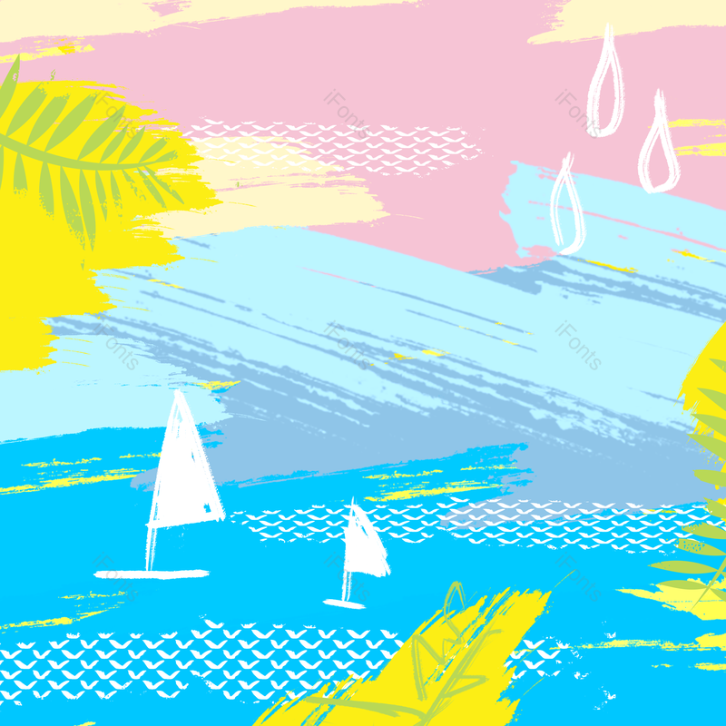 插图图片,海滩元素,PNG,免抠素材